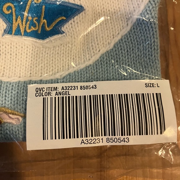 NWT Quacker Factory Angel Cardigan Blue Embroidered Angel Cardigan Size Large - Picture 5 of 14